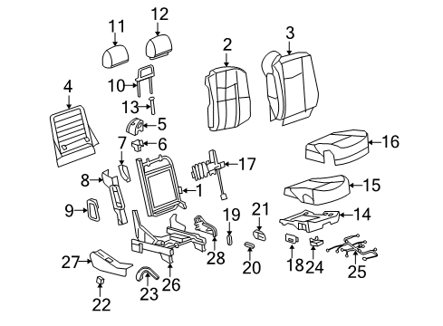 2007 Cadillac SRX Cover Asm,Passenger Seat Adjuster Finish *Cashmere Diagram for 19122813