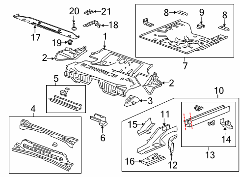 2015 Chevy Cruze Reinforcement, Floor Panel Rear Diagram for 12778629