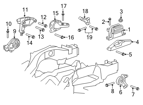 2012 Chevy Captiva Sport Engine & Trans Mounting Diagram 2 - Thumbnail