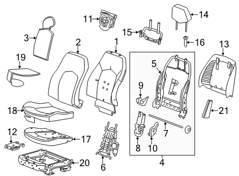 2014 Cadillac CTS Cover Assembly, Driver Seat Cushion *Ebony/Char/V Diagram for 22785000