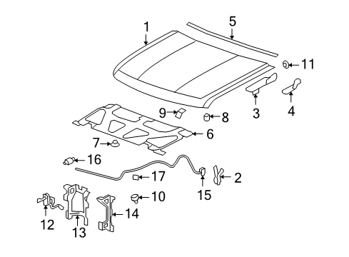 2010 Chevy Silverado 1500 Hood & Components, Body Diagram 2 - Thumbnail