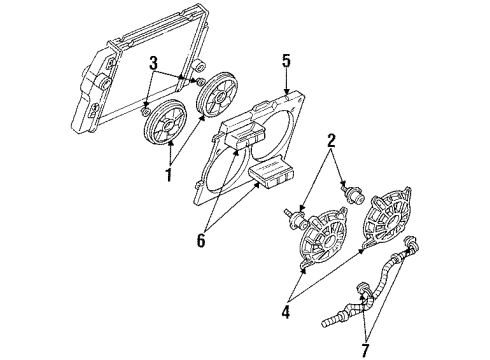 2001 Pontiac Firebird Cooling System, Radiator, Water Pump, Cooling Fan Diagram 1 - Thumbnail