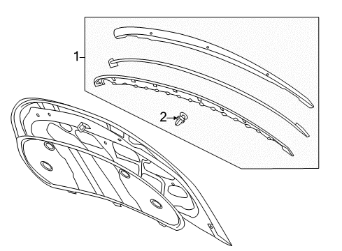 2014 Chevy Volt Exterior Trim - Hood Diagram