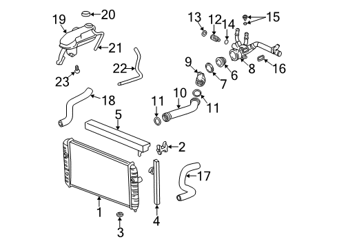 2004 Oldsmobile Alero Radiator & Components Diagram 1 - Thumbnail