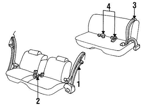 1991 Oldsmobile Delta 88 Belt Kit,Passenger Seat(Retractor Side) *Medium Slate Gear Diagram for 12399626