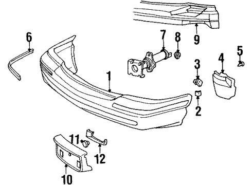 1998 Cadillac DeVille Bezel, Front Fog Lamp Diagram for 25627584