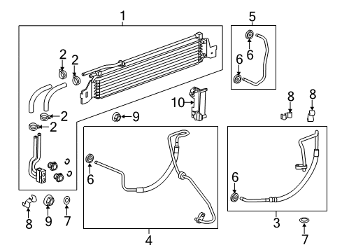 2016 Buick Verano Transmission Fluid Cooler Inlet Pipe Assembly Diagram for 22952311