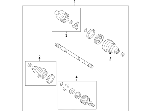 2016 Chevy Cruze Front Driver Side Half, Shaft Assembly Diagram for 39001239