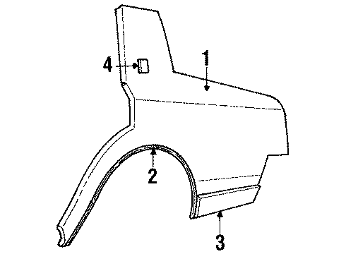 1985 Oldsmobile Cutlass Supreme Emblem,Roof Side Diagram for 20211459