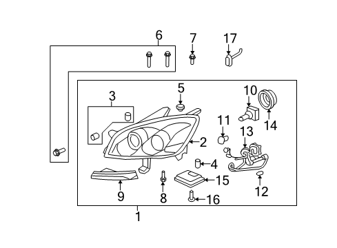 2010 Saturn Outlook Headlamp Assembly, (W/ Front Side Marker Lamp) Diagram for 20912190