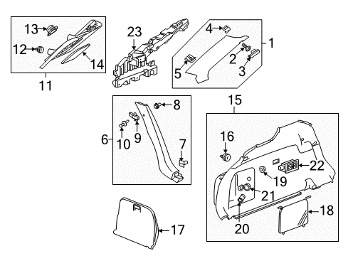 2010 Cadillac CTS Molding Assembly, Body Side Window Rear Garnish *Light Ttnum Diagram for 20977192