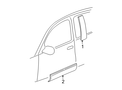 1998 Buick Park Avenue Molding Kit,Front Side Door Center, Lh Diagram for 12374518