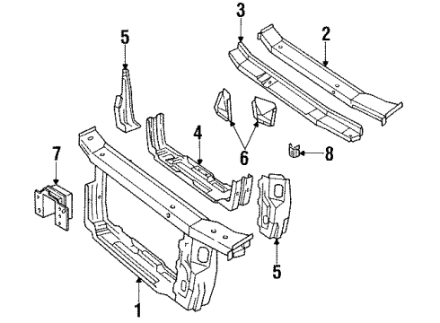 1992 Pontiac Grand Prix Radiator Support Diagram