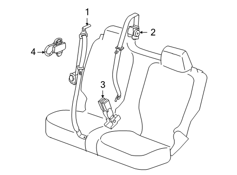 2009 Hummer H3T Seat Belt Diagram