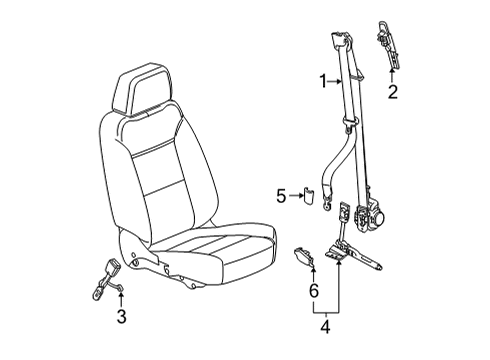 2022 Cadillac Escalade Front Seat Belts Diagram