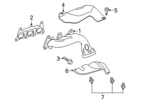 2009 Pontiac G8 Gasket, Exhaust Manifold Diagram for 12566831