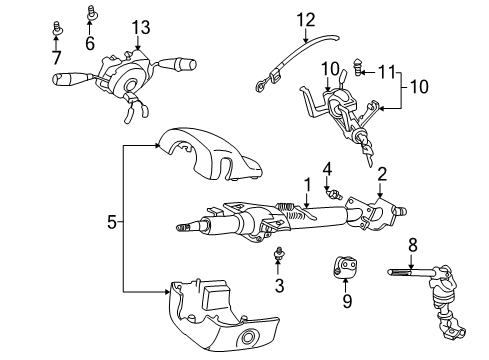 1999 Chevy Tracker Steering Column, Steering Wheel Diagram 1 - Thumbnail