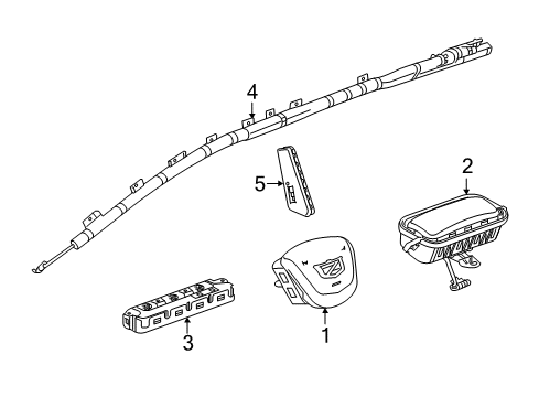 2020 Cadillac XT5 Air Bag Components Diagram