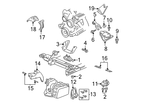 2004 Chevy Monte Carlo Engine & Trans Mounting Diagram 2 - Thumbnail