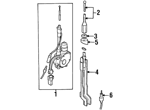 2001 Pontiac Firebird Cable Asm,Radio Antenna Diagram for 12186133