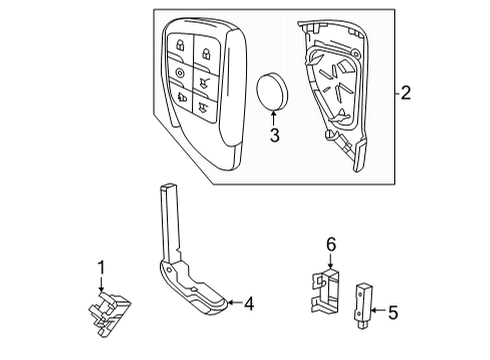 2021 GMC Yukon XL Transmitter Assembly, R/Con Dr Lk & Theft Dtrnt Diagram for 13537956