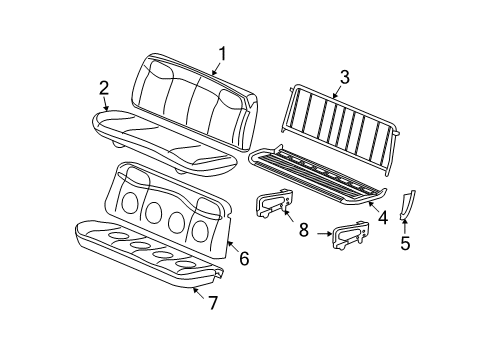 2003 Chevy Express 2500 Cover Asm,Rear Seat #3 Back Cushion *Neutral Diagram for 88981624