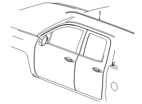 2023 Chevy Silverado 3500 HD Exterior Trim - Cab - Interior & Exterior Trim Diagram 1 - Thumbnail