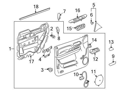 2012 Cadillac Escalade Cover, Front Side Door Inside Handle Bezel Finish *Light Cashmere Diagram for 25906776