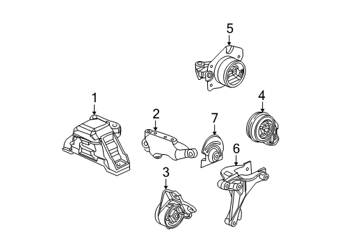 2007 Saturn Ion Engine & Trans Mounting Diagram 5 - Thumbnail