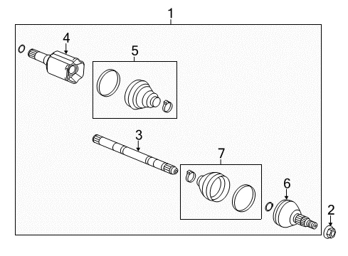 2015 Cadillac XTS Drive Axles - Front Diagram