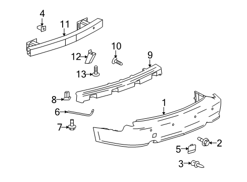 2004 Cadillac SRX Rear Bumper Diagram