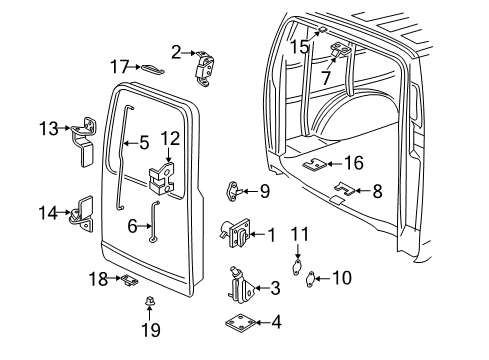 2023 Chevy Express 2500 Front Door - Body & Hardware Diagram 1 - Thumbnail