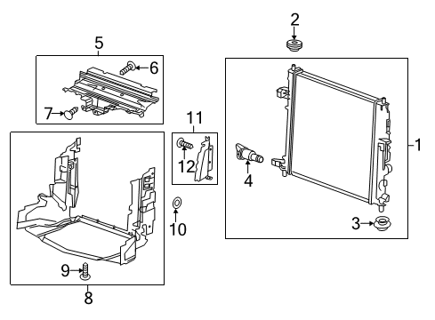 2017 Cadillac CTS Baffle Assembly, Radiator Air Lower Diagram for 23176147