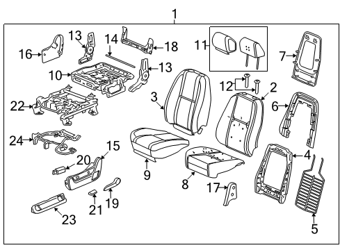 2013 Cadillac Escalade EXT Power Seats Diagram 5 - Thumbnail