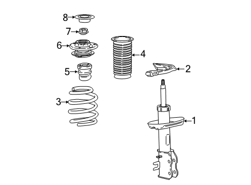 2023 Chevy Bolt EV Nut,Front Suspension Strut Upper Mounting Diagram for 11548856