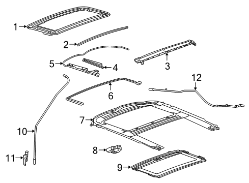 2011 Buick Regal Hose Assembly, Sun Roof Housing Rear Drain Diagram for 13232845