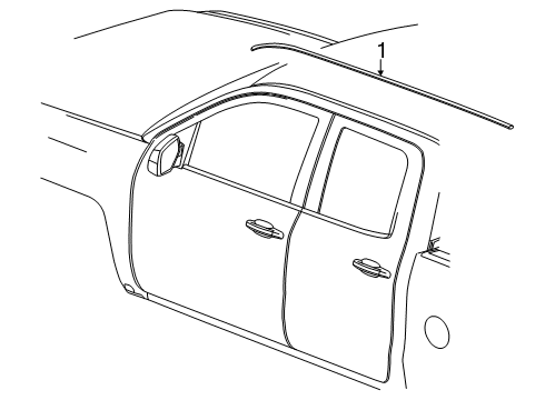 2022 GMC Sierra 1500 MOLDING ASM-RF PNL JT FIN Diagram for 86823798