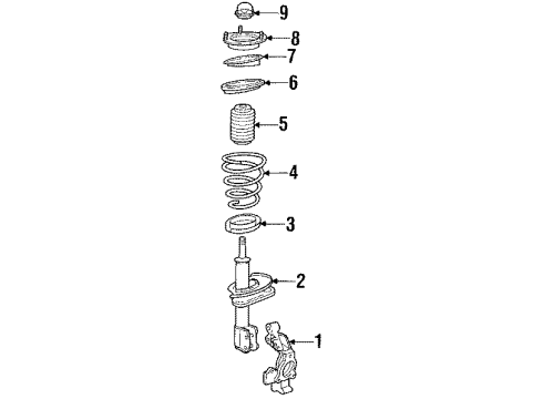 1990 Oldsmobile Cutlass Calais Front Suspension, Control Arm, Stabilizer Bar Diagram 1 - Thumbnail