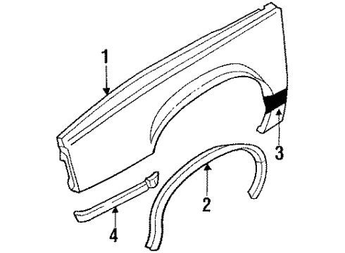 1990 Buick LeSabre Molding Diagram for 20498808