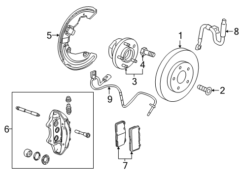 2016 Chevy Camaro Brake Components, Brakes Diagram 1 - Thumbnail