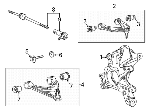 2022 Chevy Corvette Rear Suspension, Control Arm, Ride Control, Stabilizer Bar Diagram 3 - Thumbnail