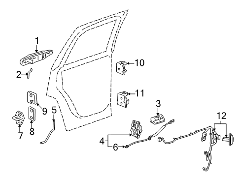 2008 GMC Yukon Rear Door - Lock & Hardware Diagram 2 - Thumbnail