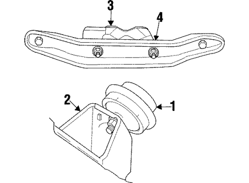 1997 Cadillac Catera Bracket,Engine Front Mount (LH) Diagram for 90496673