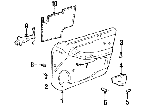 1996 Buick Skylark Bezel, Side Window & Door Lock Switch *Teal Diagram for 22596311