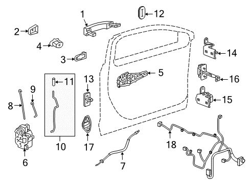 2011 Buick Regal Hinge Assembly, Front Side Door Upper Diagram for 13281820