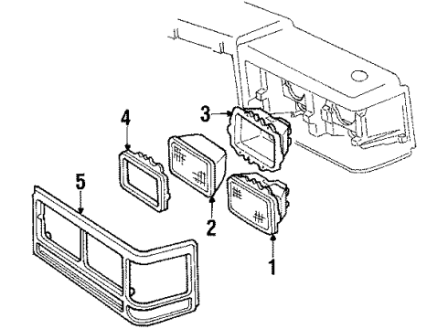 1985 Cadillac DeVille Headlamps, Electrical Diagram 1 - Thumbnail