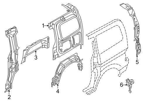 2016 Chevy City Express Inner Structure - Side Panel Diagram