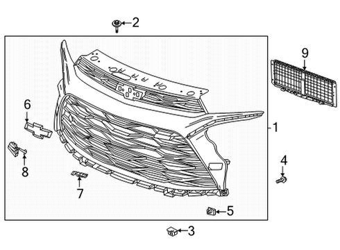 2022 Chevy Trailblazer Grille & Components Diagram 3 - Thumbnail