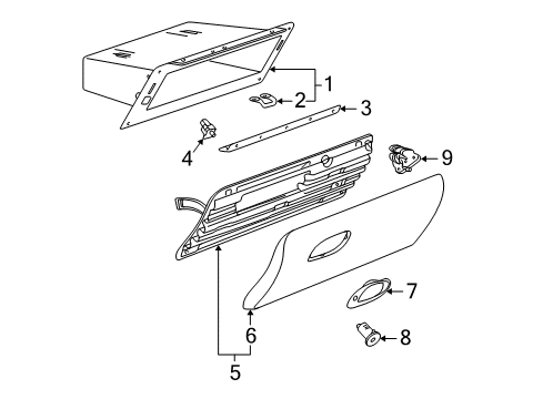 2000 Saturn LS Glove Box Diagram