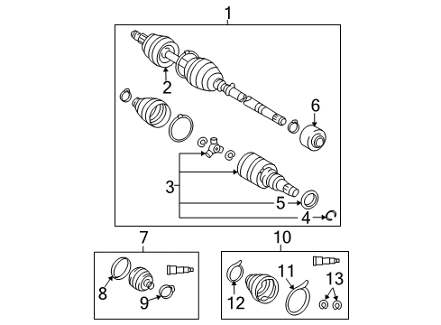 2003 Pontiac Vibe Cv Axle Shaft (W/Wheel Speed Sensor Ring) Diagram for 88969959